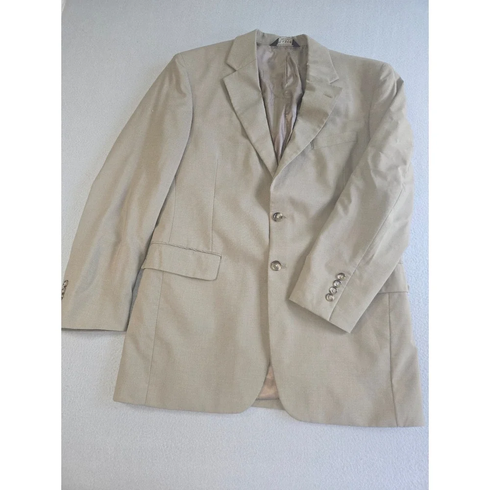 Jos. A. Bank Blazer Mens 40R Tan Two Button Notch Lapel Solid Sport Coat
